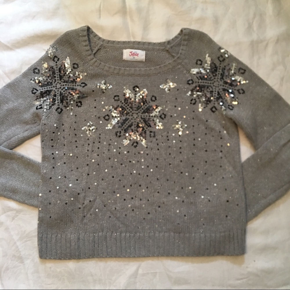 💜Girl’s Justice Sparkly Snowflake Sweater💜